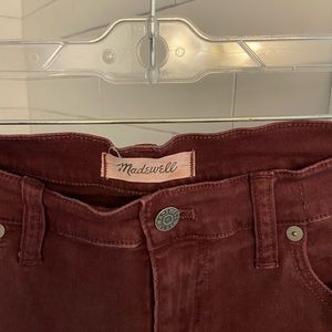 Madewell burgundy skinnies
